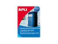 Apli Agipa - 280 Etiquettes adhésives polyester blanches - 99,1 x 38,1 mm - pour imprimantes laser - résistantes à l'humidité