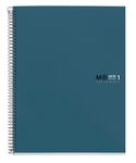 Notebook The Original, Couverture rigide, A4, lignes horizontales, 80 feuilles de 1 couleur, Miquelrius, Océan.