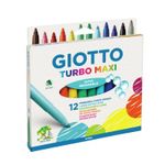GIOTTO Turbo Maxi - Feutre - non permanent - couleurs assorties - encre à l'eau - 5 mm (pack de 12)