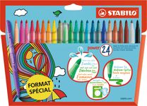 STABILO Power - 24 Feutres - pointe moyenne - couleurs assorties