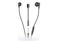 Ryght OSiS - Écouteurs filaire avec micro - intra-auriculaire - jack 3,5mm, USB-C - noir