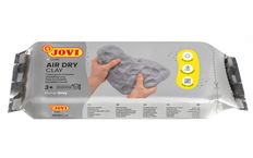 Jovi Pâte Autodurcissante Air Dry 1000 g – Gris, Facile à Modeler et Séchage à l’Air