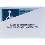 Support adhésif pour carte de stationnement destinée aux personnes handicapées