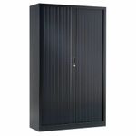 Armoire métallique haute monobloc à rideaux - 198x120x45cm - noir