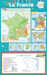 Poster Éducatif Géographie de la France (43x69cm) - Carte Effaçable - idéal de la maternelle au CE2