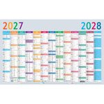 Calendrier Multicolore - 13 mois sur 1 face - 65 x 40,5 cm - Exacompta