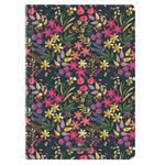 Carnet A6 ligné/petits carreaux Salto fleurs des champs