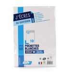 GPV - 10 pochettes blanches - C4 229x324 mm - 90 g/m² - sans fenêtre - blanc - bande adhésive