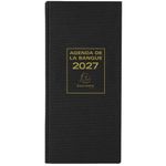 Agenda de bureau Banquier long - Euro et Cents - 1 volume - 2 pages par jour - 16 x 34 cm - Noir - Exacompta