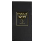 Agenda de bureau Banquier long - Euro et Cents - 2 volumes - 2 pages par jour - 16 x 34 cm - Noir - Exacompta