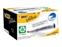 BIC VELLEDA 1751 - Pack de 12 - Marqueurs effaçables - pointe biseau - bleu