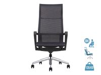 Fauteuil de bureau CHARLES - accoudoirs fixes - appui-tête intégré - noir