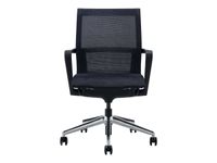 Chaise HARRY - pieds sur roulettes - avec accoudoirs - noir