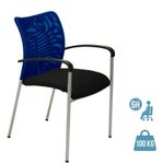 Chaise JULIA - avec accoudoirs - assise noire et dossier bleu