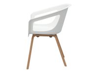 Chaise ONENNA - pieds bois - accoudoirs intégrés - coque blanche