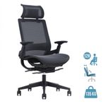 Fauteuil de bureau WALLACE - accoudoirs réglables - appui-tête réglable - noir