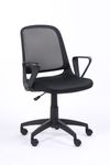 Fauteuil de bureau DAKOTA - accoudoirs rabattables - noir