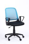 Fauteuil de bureau DAKOTA - accoudoirs rabattables - noir et bleu
