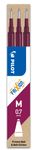 Pilot Frixion Ball - 3 Recharges pour rollers effaçables - 0,7 mm - bordeaux