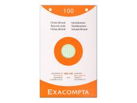 Exacompta - Pack de 100 Fiches Bristol - 10 x 15 cm - petits carreaux - perforées - couleurs assorties