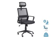 Fauteuil de bureau LIBERTY 02 - accoudoirs fixes - appui-tête réglable - noir
