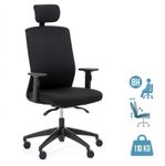 Fauteuil de bureau SCOTTY - accoudoirs réglables - appui-tête réglable - noir