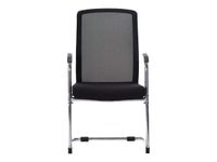 Chaise LUGE SCOTT - dossier haut - accoudoirs intégrés - noir