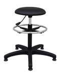 Siège technique TAB - tabouret assis-debout - hauteur réglable jusqu'à 82 cm - repose-pieds réglable - noir