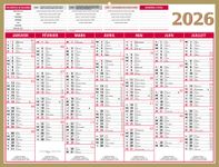 Calendrier bancaire année civile BOUCHUT "Medior" 32 x 42 cm coloris or Pefc 70 %