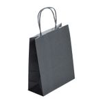 50 Sacs cadeau kraft - poignées torsadées - 22 cm x 12 cm x 31 cm - gris
