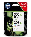 HP 305XL - Pack de 2 - noir et 3 couleurs - cartouche d'encre originale (6ZA94AE)