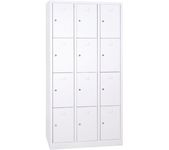 Vestiaire monoblocs multicases - 3 colonnes soit 12 cases monobloc - H180 x L90 x P50 cm - blanc