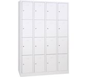 Vestiaire monoblocs multicases - 4 colonnes soit 16 cases monobloc - H180 x L120 x P50 cm - blanc