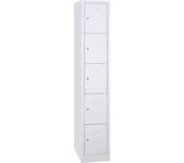 Vestiaire 1 colonne soit 5 cases monobloc - H180 x L30 x P50 cm - blanc