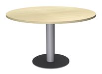Table de réunion ronde - diam 100 cm - pieds tulipe alu - plateau imitation érable