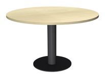 Table de réunion ronde - diam 100 cm - pieds tulipe anthracite - plateau imitation érable