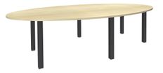 Table de réunion ovale - L280 cm - pieds exprim carbone - Plateau imitation érable