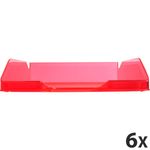 Exacompta COMBO - 6 Corbeilles à courrier framboise translucide