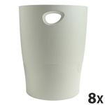 Exacompta Ecobin - 8 Corbeilles à papier 15L - gris