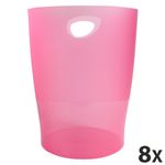 Exacompta Ecobin - 8 Corbeilles à papier 15L - framboise translucide