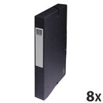 Exacompta Exabox - 8 Boîtes de classement en carte lustrée - dos 40 mm - noir