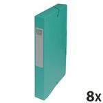 Exacompta Exabox - 8 Boîtes de classement en carte lustrée - dos 40 mm - vert
