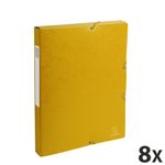 Exacompta Exabox - 8 Boîtes de classement en carte lustrée - dos 25 mm - jaune