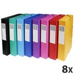Exacompta Exabox - 8 Boîtes de classement en carte lustrée - dos 60 mm - coloris assortis