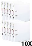 Exacompta Prem'Touch - 10 Classeurs à levier - Dos 80 mm - A4 Maxi - pour 600 feuilles - blanc