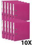 Exacompta Prem'Touch - 10 Classeurs à levier - Dos 80 mm - A4 Maxi - pour 600 feuilles - framboise