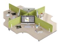 Écran de séparation acoustique pour bureau (sans support de fixation) - L120 x H43 cm - vert chartreux