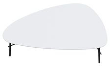 Table basse LAZY - L93 x P50 x H40 cm - pieds acier noir - plateau blanc