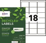 Avery - 1800 Étiquettes adresse recyclées blanches - 63,5 x 46,6 mm - Impression laser - réf LR7161-100