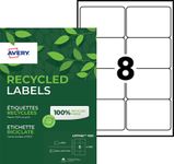Avery QuickPEEL Recycled Labels - Adhésif permanent - blanc naturel - 67.7 x 99.1 mm 800 étiquette(s) (100 feuille(s) x 8 étiquettes adresses
